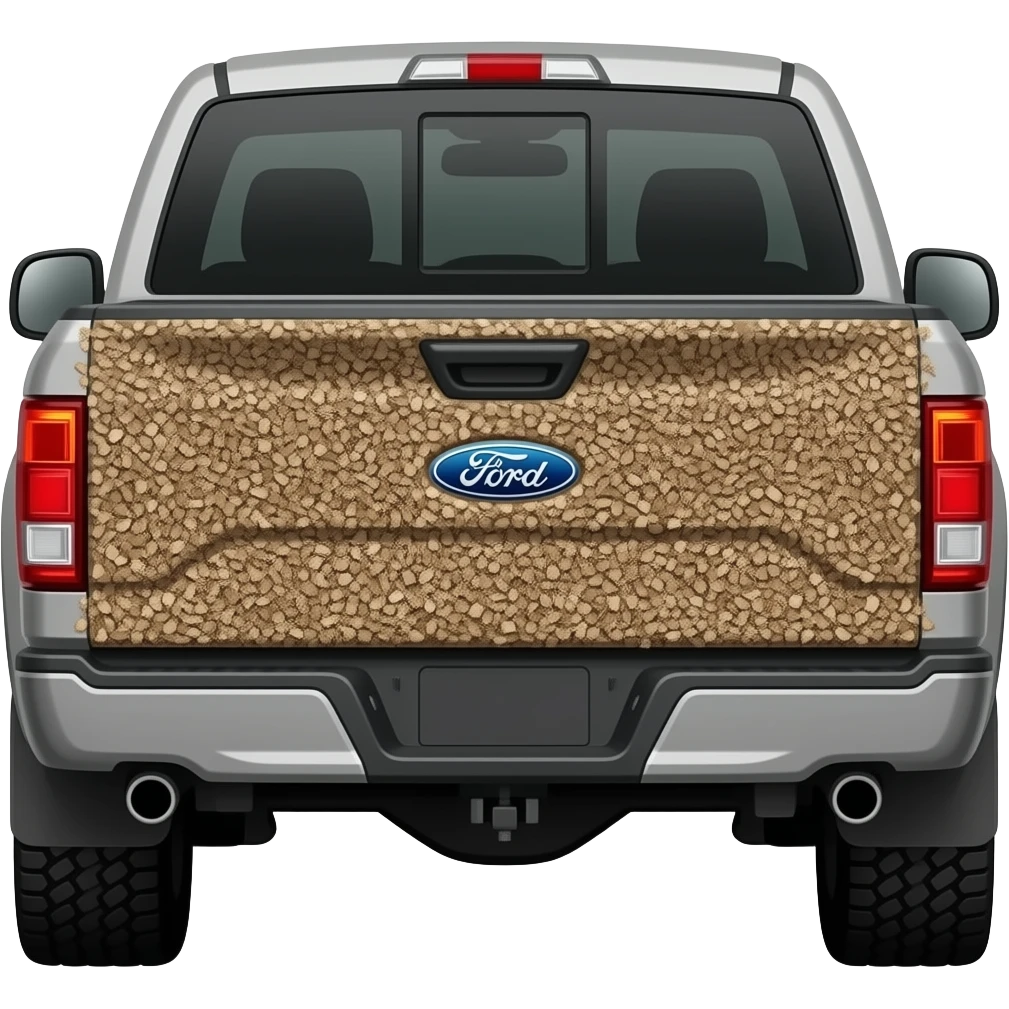 Gray F150 with full of Bark chips in the back side view emoji