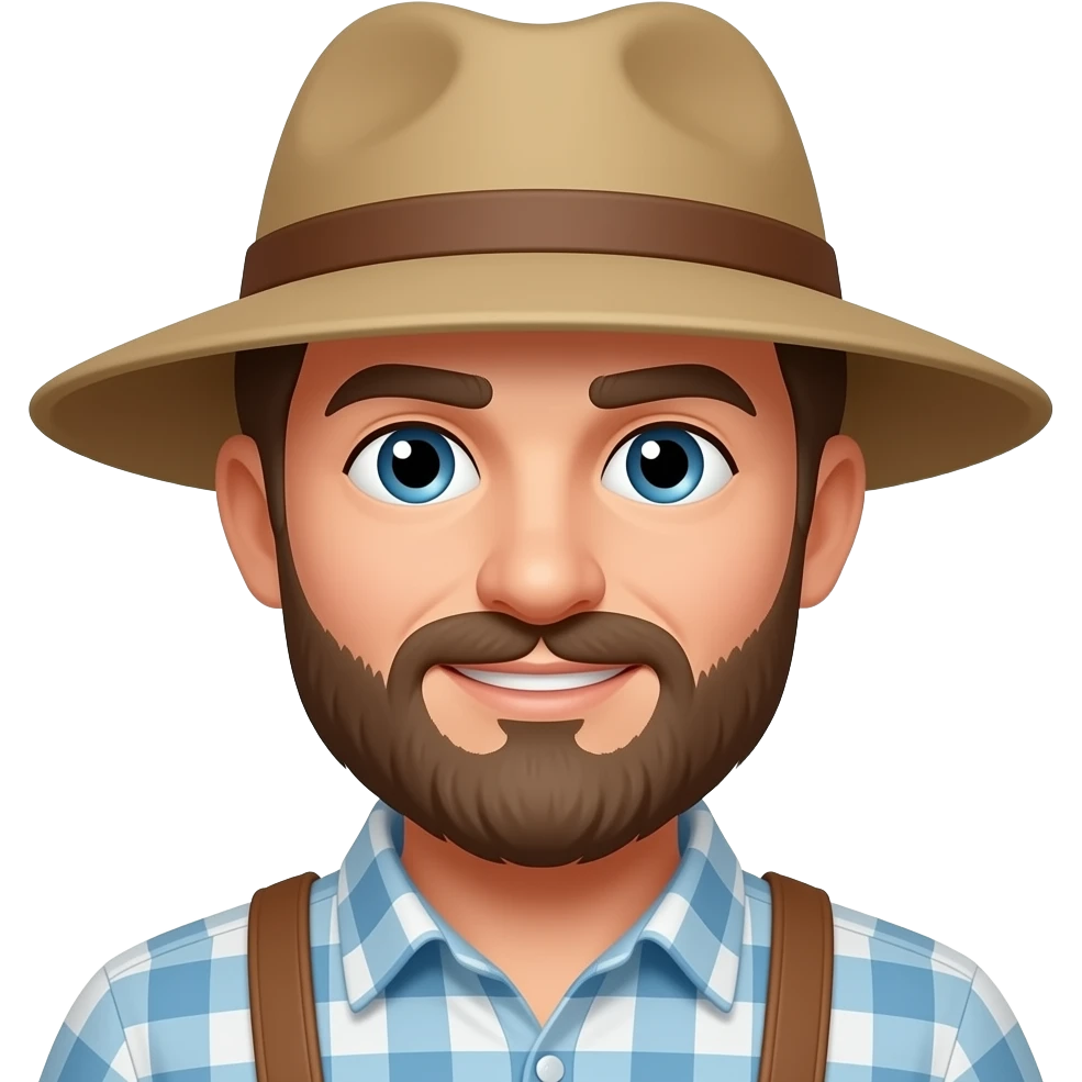 pescador con gorra y barba corta emoji