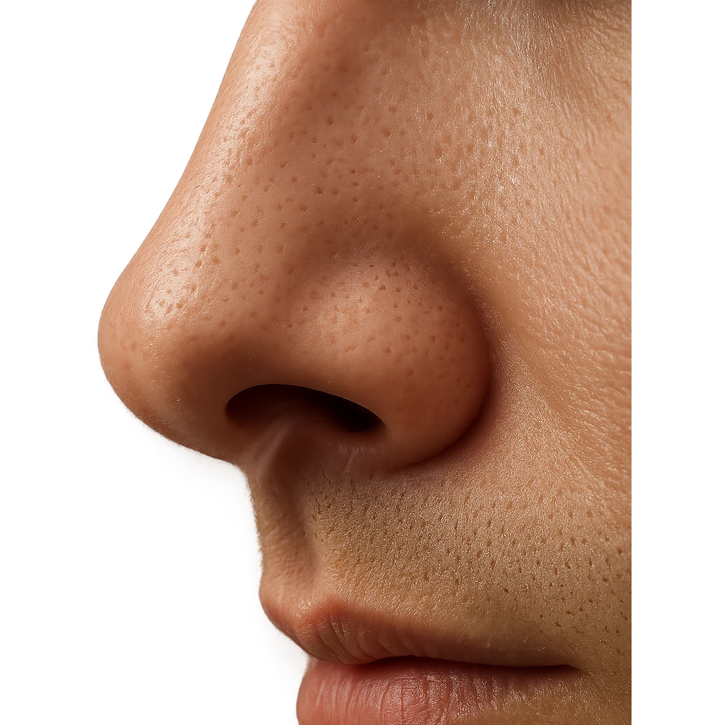 naso umano con respiro che entra, iperrealistica 4k emoji