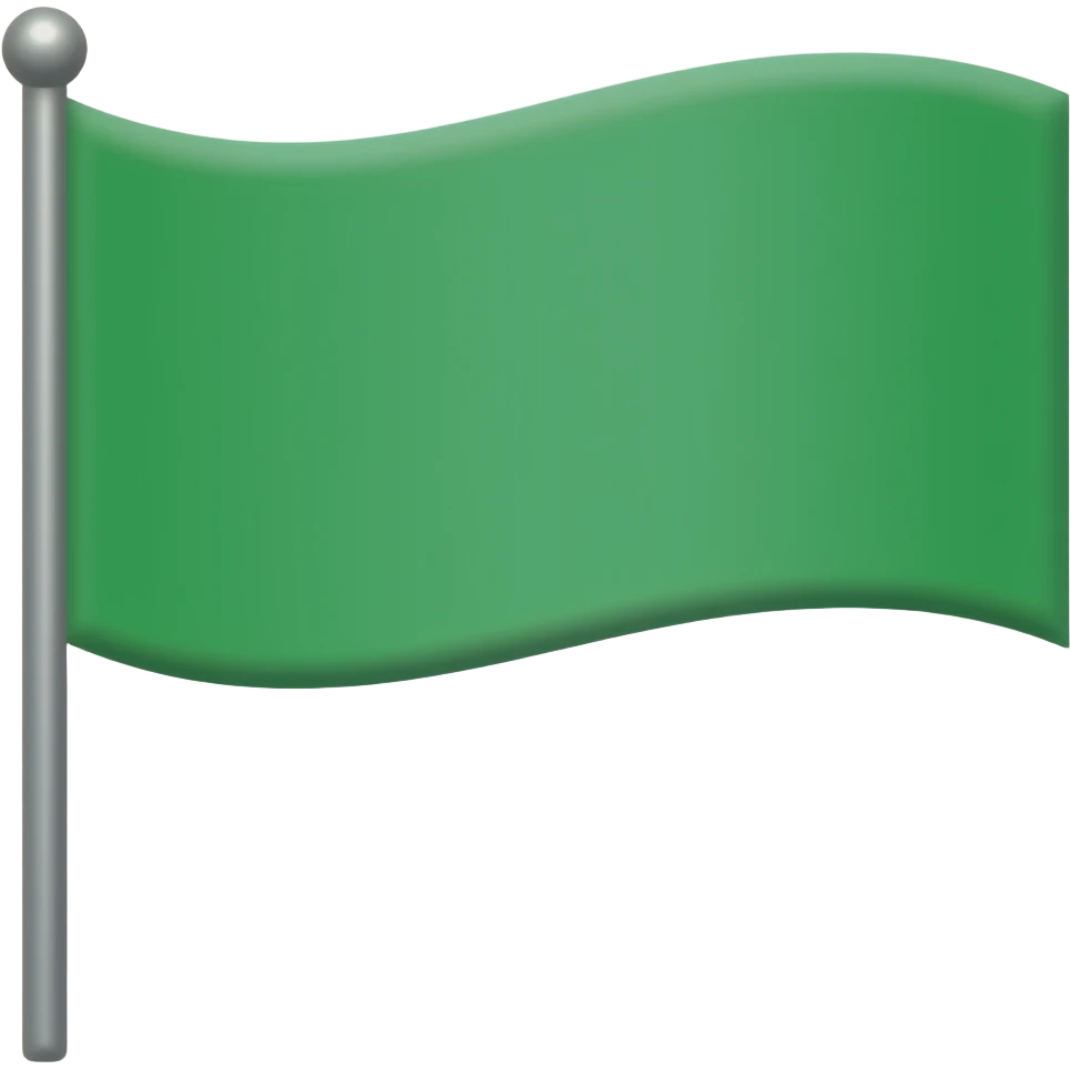 Solid green flag on a stick emoji