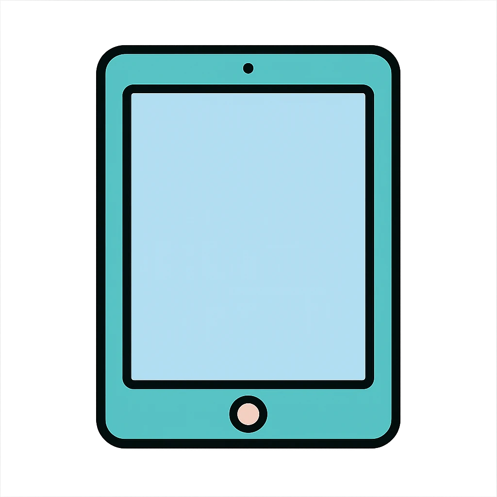 iPad, clean and modern icon style, minimal details emoji