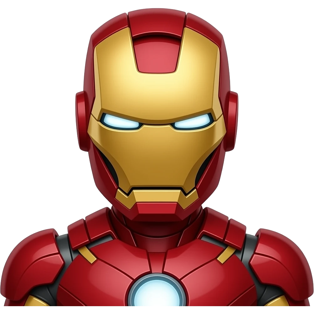 iorn man in all red iron man suit with black  eyes emoji