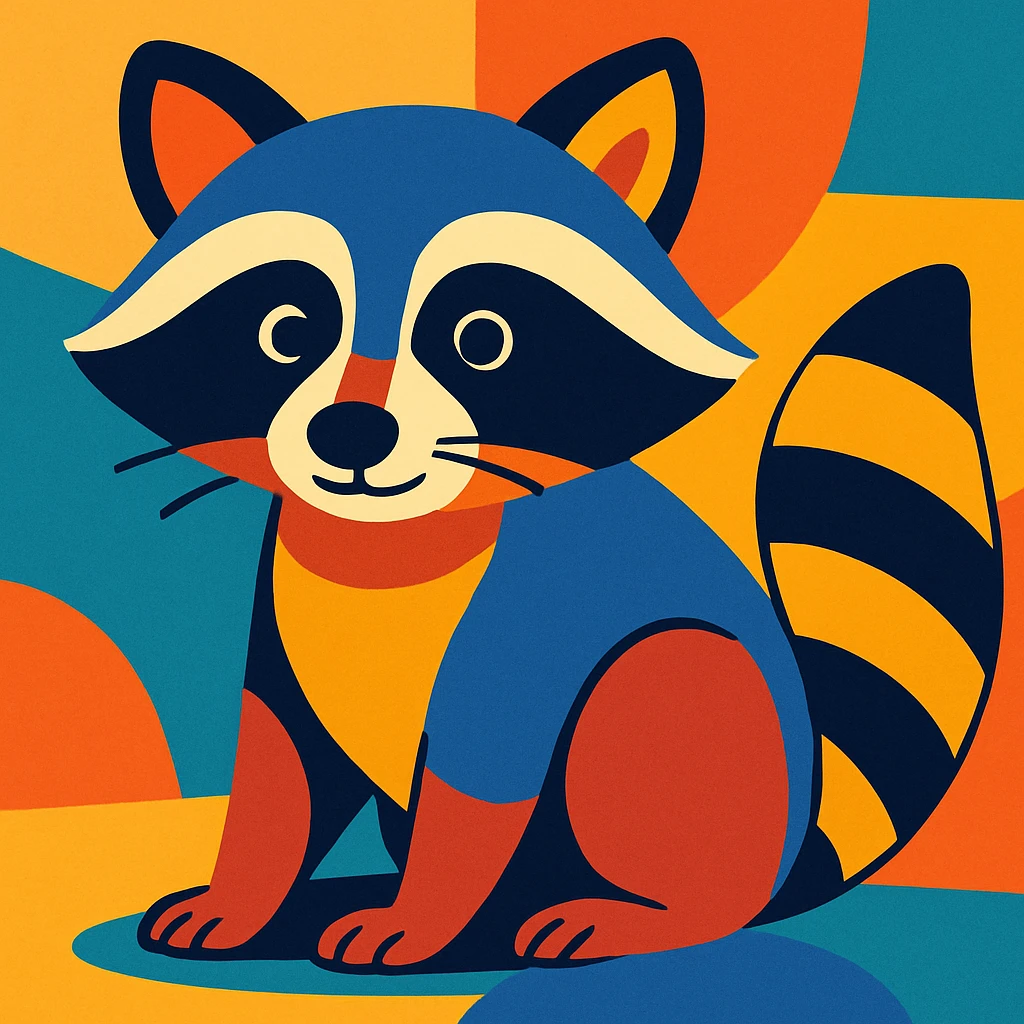 raccoon in vibrant toon style emoji