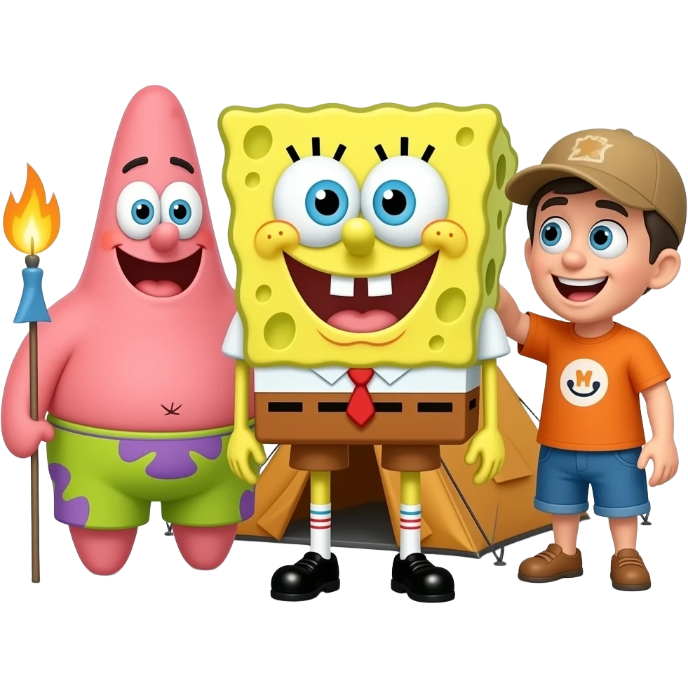 Team SpongeBob camping happy right now emoji