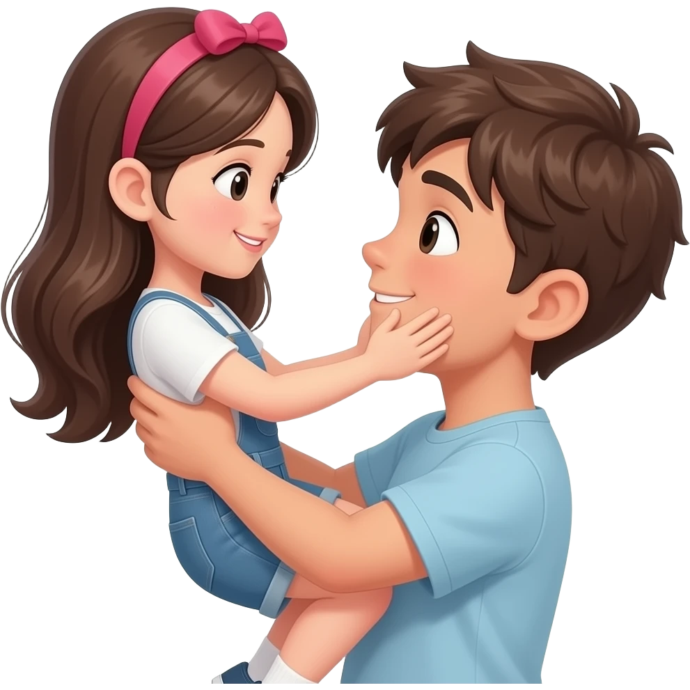 Boy lifting a girls face lightly and sweetly...in lovable manner emoji