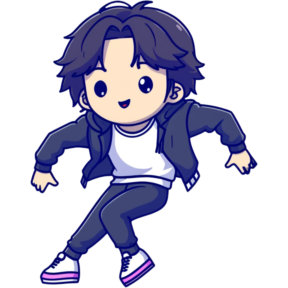 Hyunjin from Stray Kids, dancer with long hair emoji