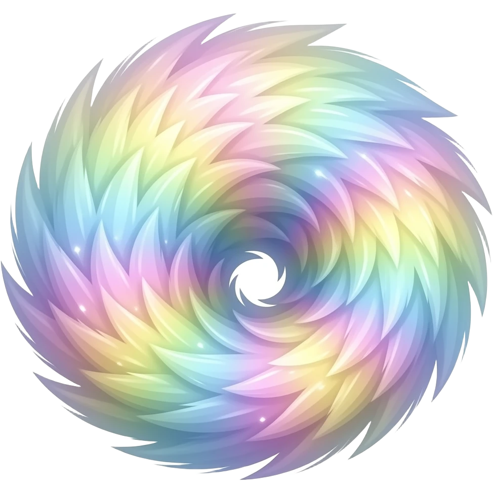 Giant extra fluffy rainbow sparkling wolf tail emoji