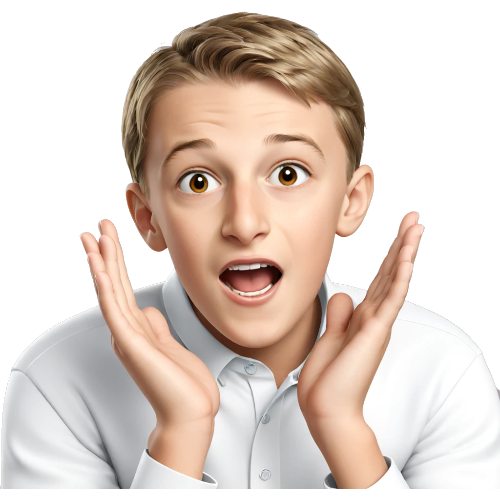 boy with open mouth smile emoji