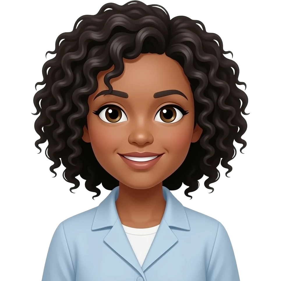 light tan curly black hair teacher emoji
