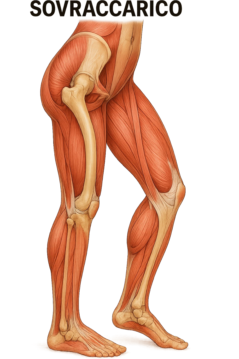 FOTO IDENTICAPRENDI SPUNTO DALLA FOTO E FAMMI A LIVELLO ANATOMICO LA GAMBA IN SOVRACCARICO emoji