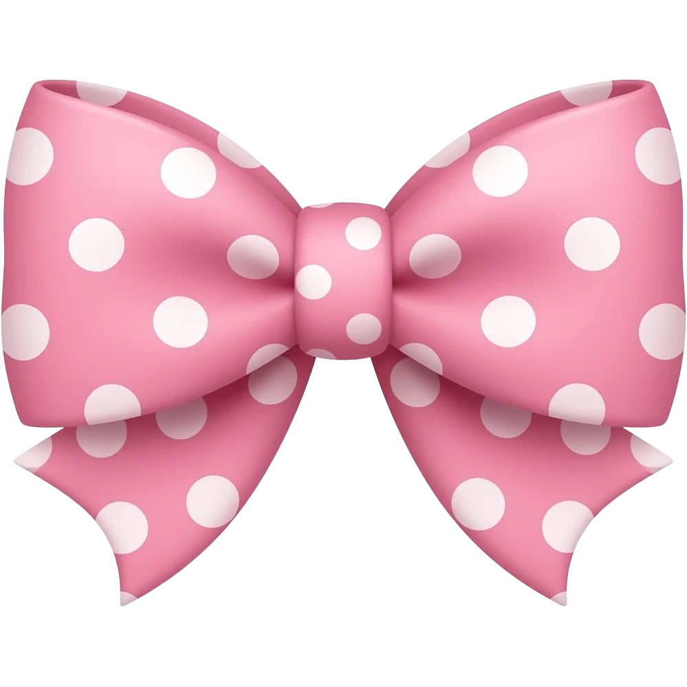 Pink polka dot bow emoji