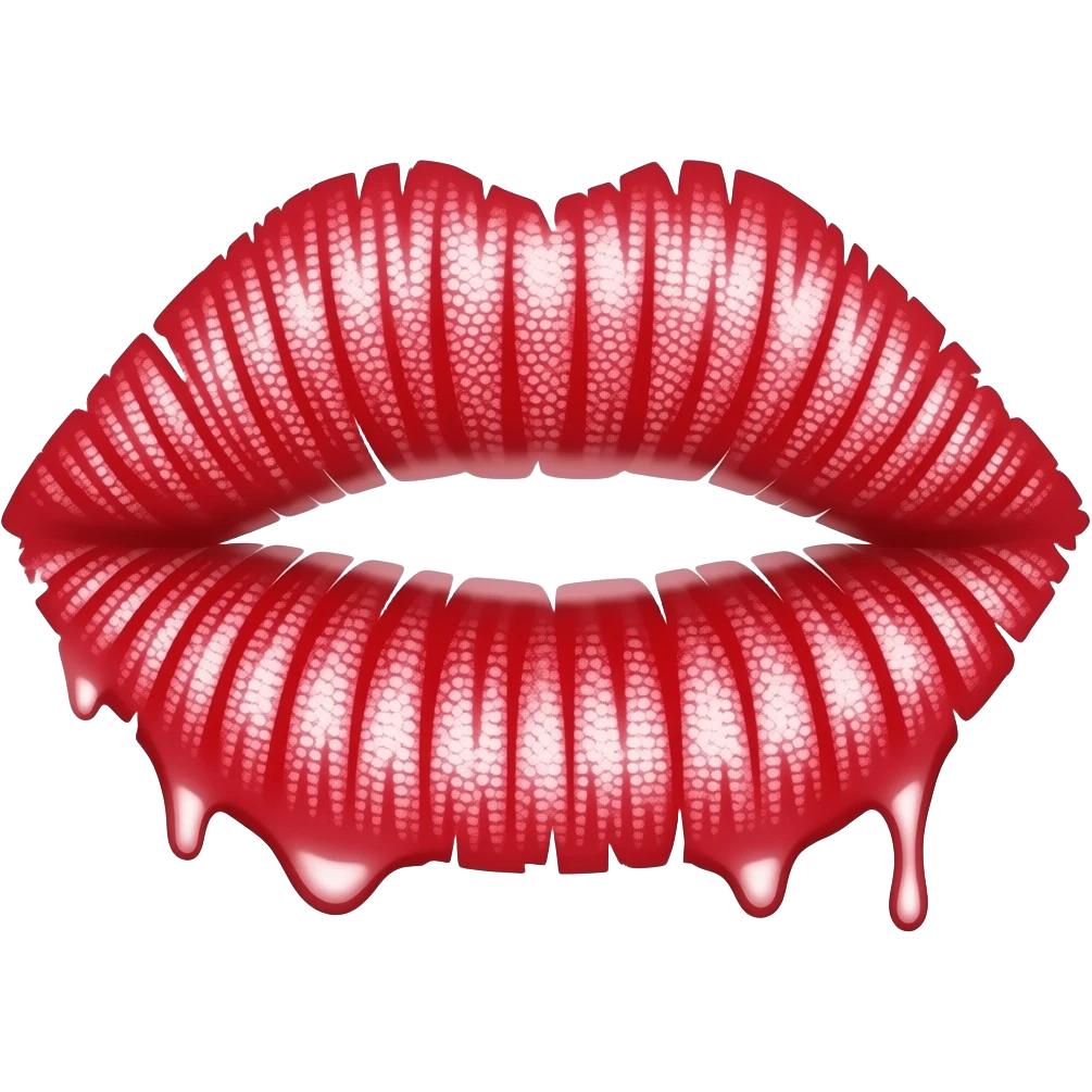 Белый отпечаток губ от помады emoji