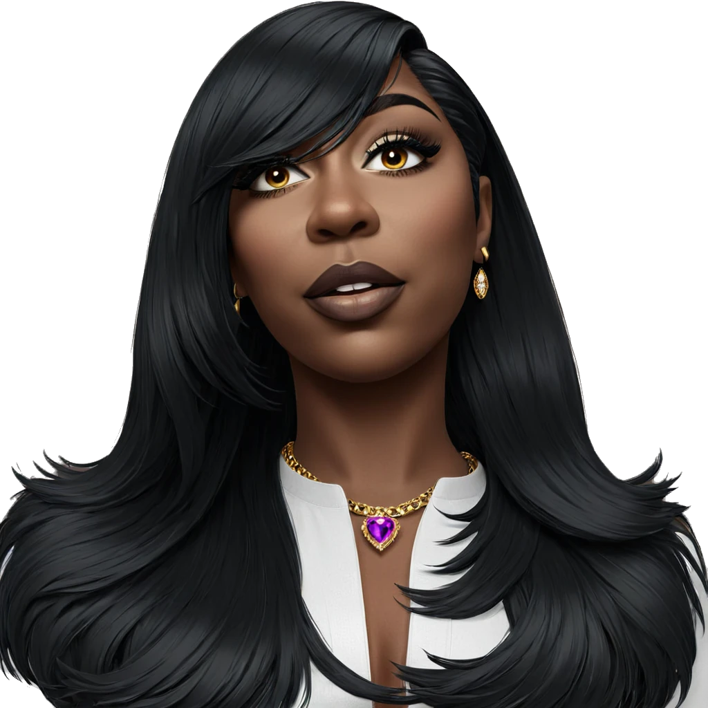 dark beauty portrait with jewelry emoji