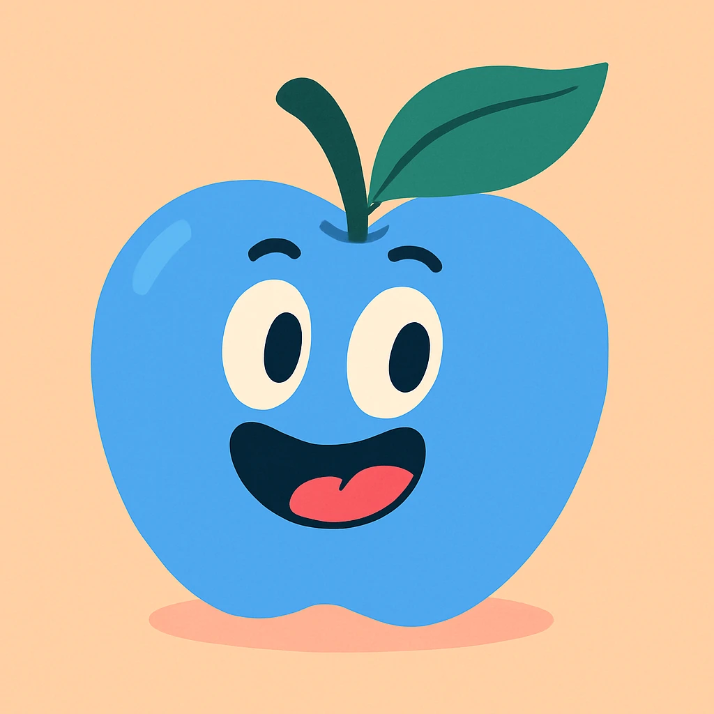Une pomme bleu emoji