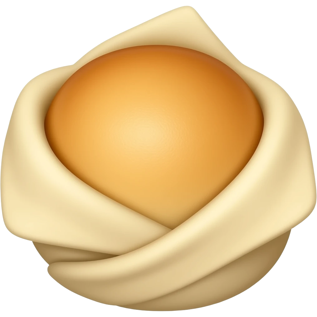 round piece of bun wrapped in a lot of dough golden color emoji