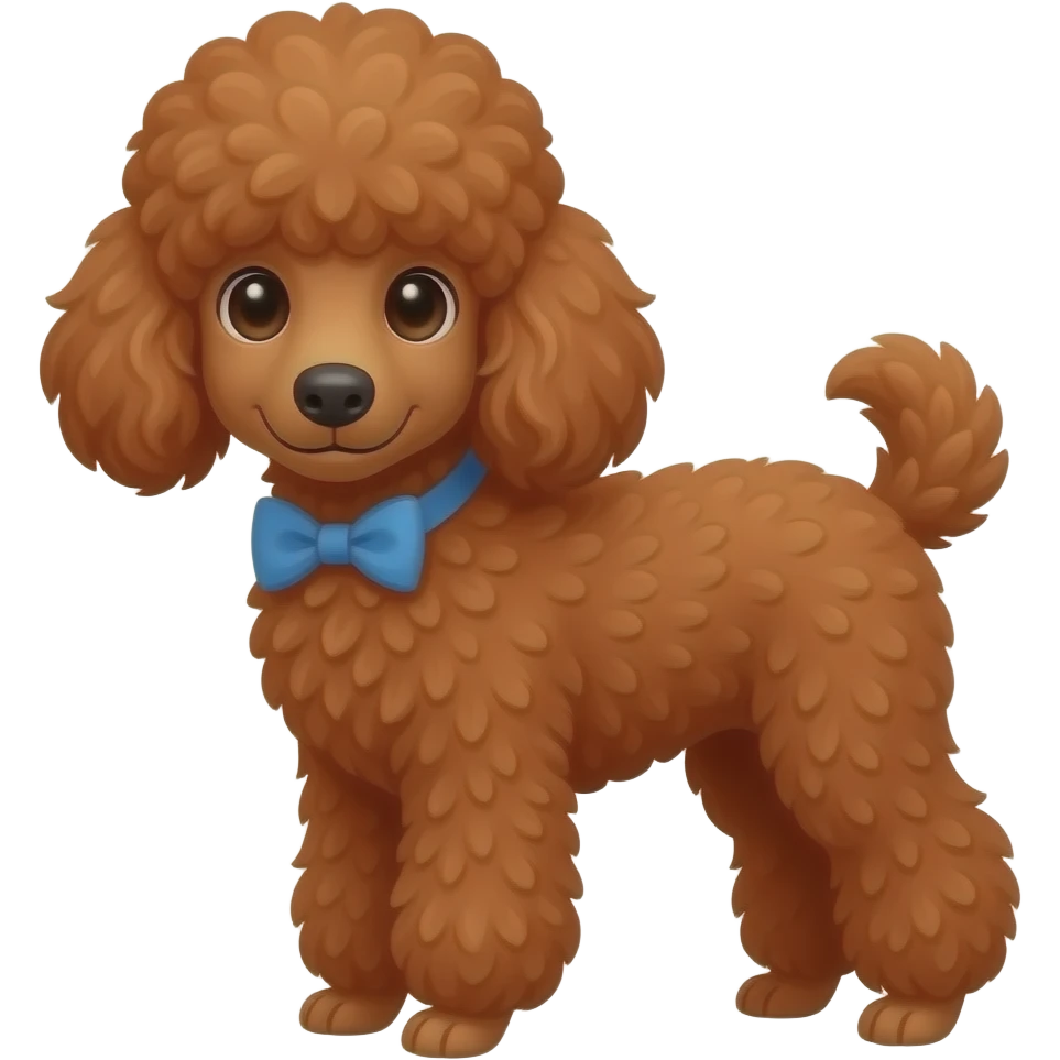 Red poodle bow blue emoji