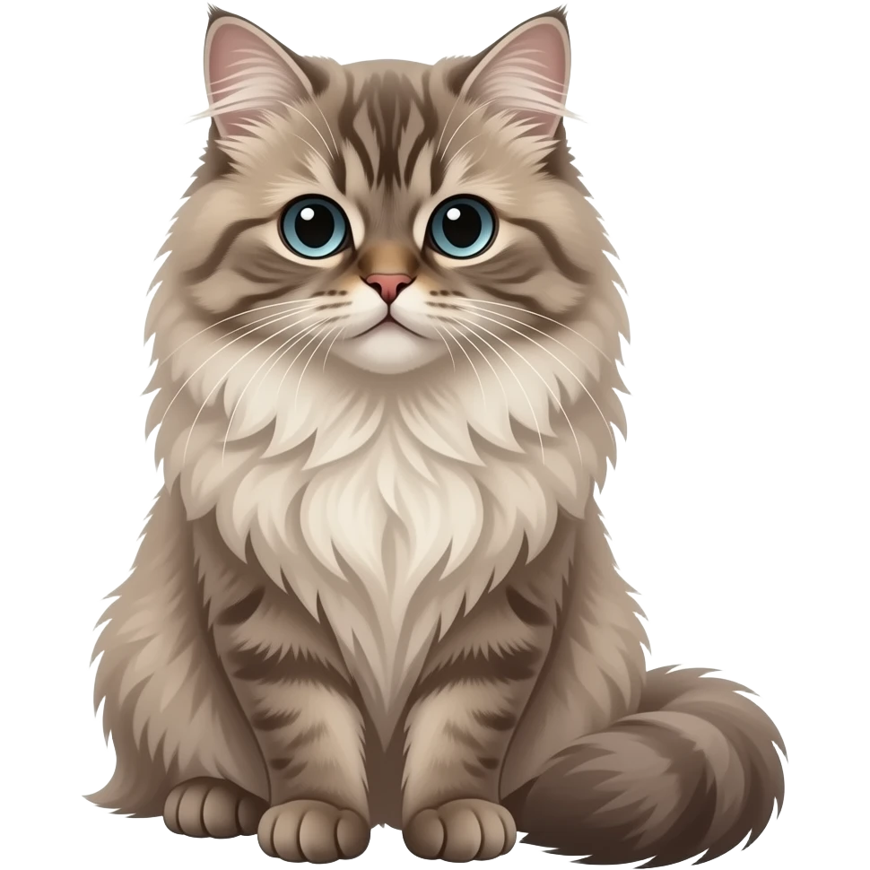 Realistic sitting slim beautiful fine aesthetic thin Persiancat emoji