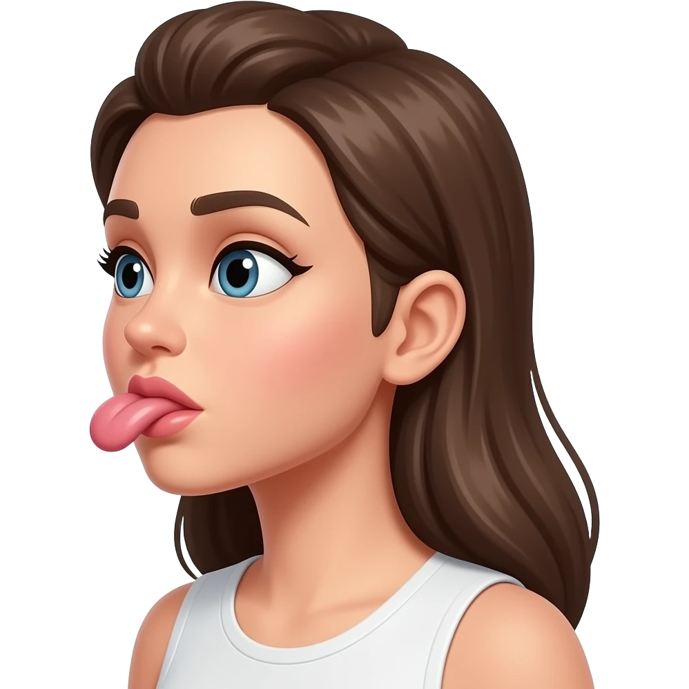 A woman giving a blow job emoji