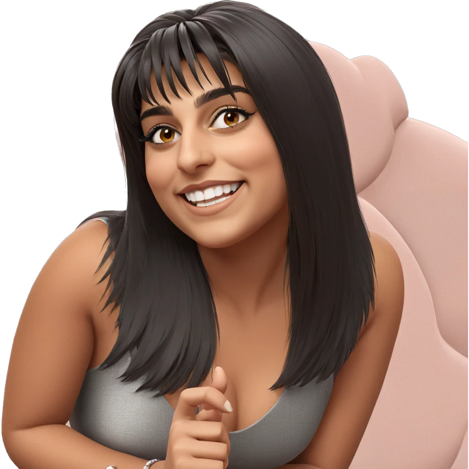 smiling girl in elegant pose emoji