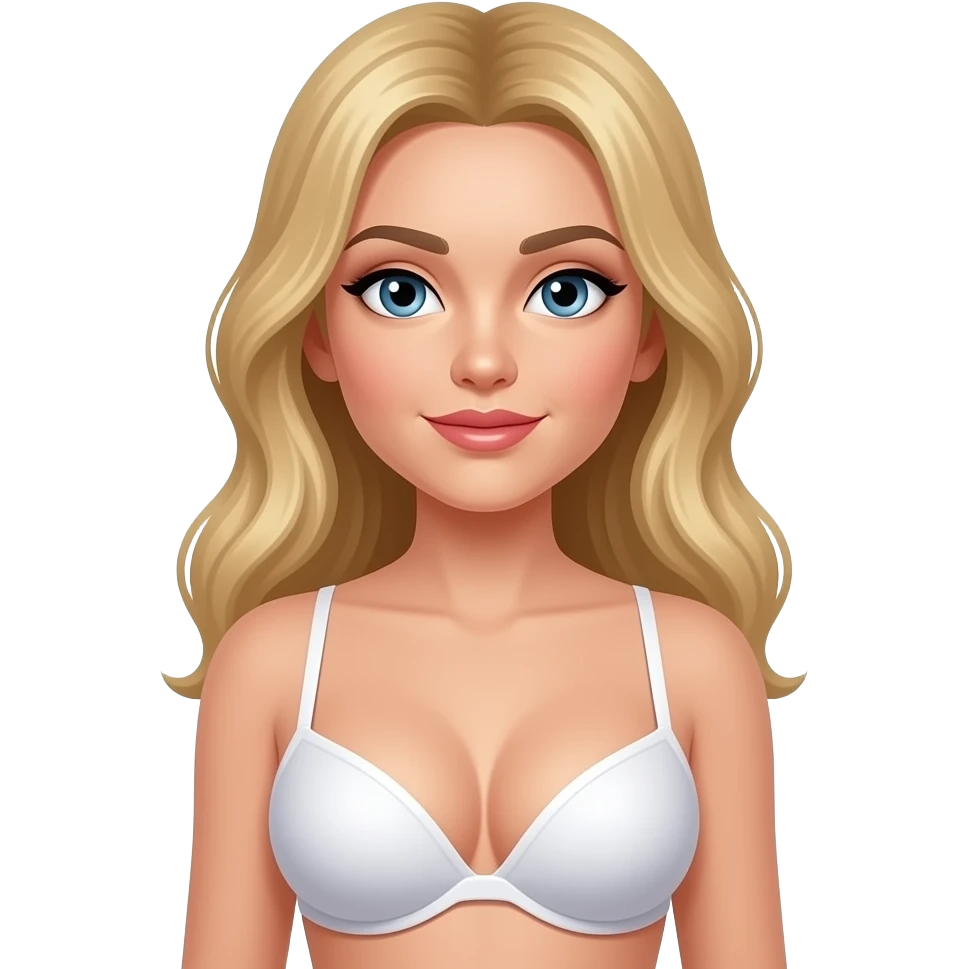 Blonde with hard nipples in bra emoji