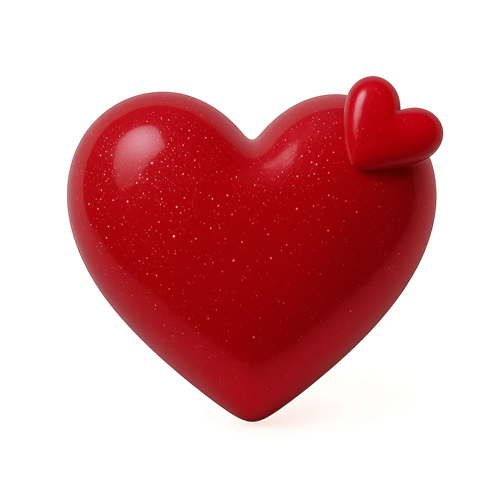 new object, cute and shiny, with a heart accent, no background emoji