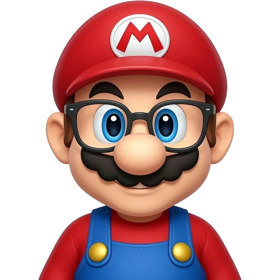 Mario con gafas emoji