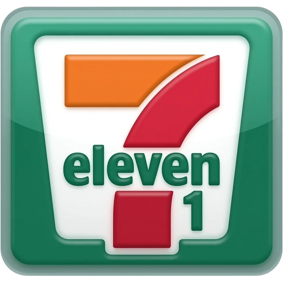 7/11 logo emoji with text in middle saying eleven emoji