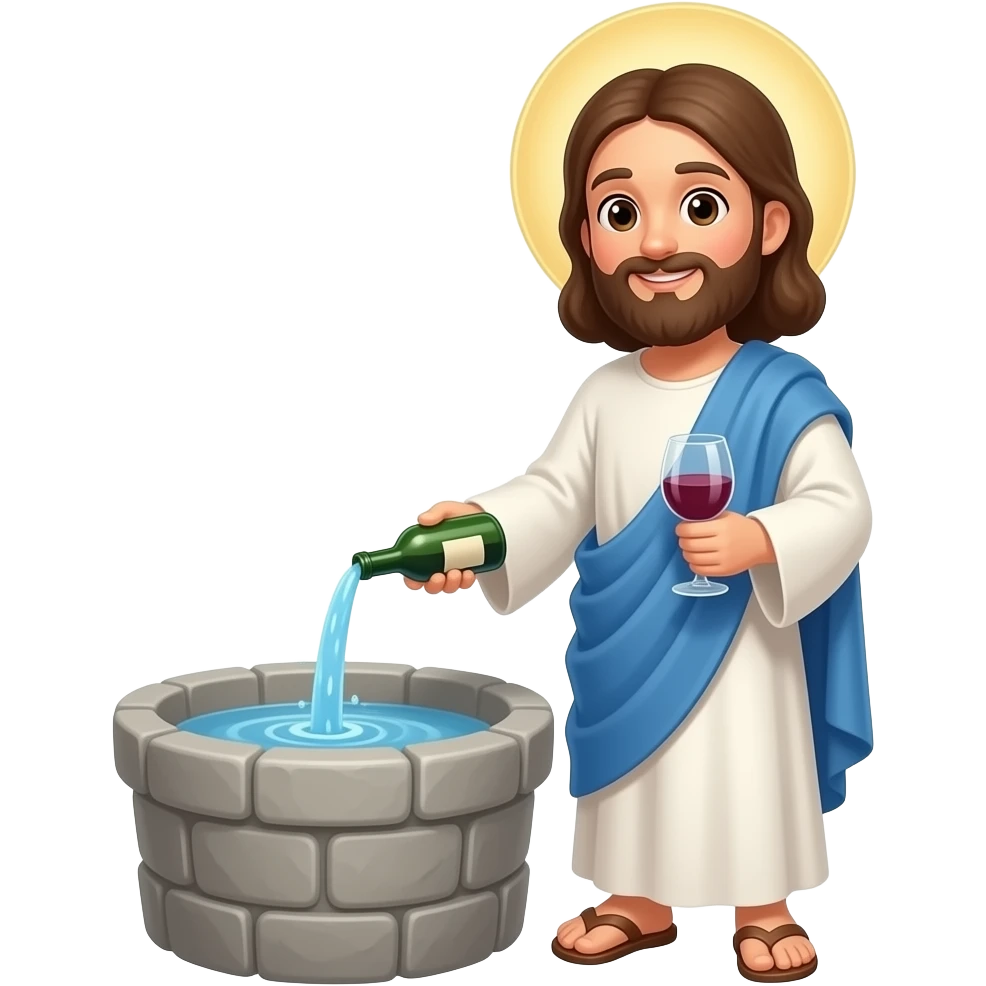 Jesus turns water into wine emoji