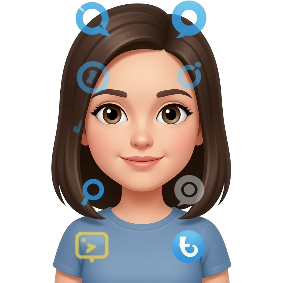 a girl with pattern recognition for social platforms emoji