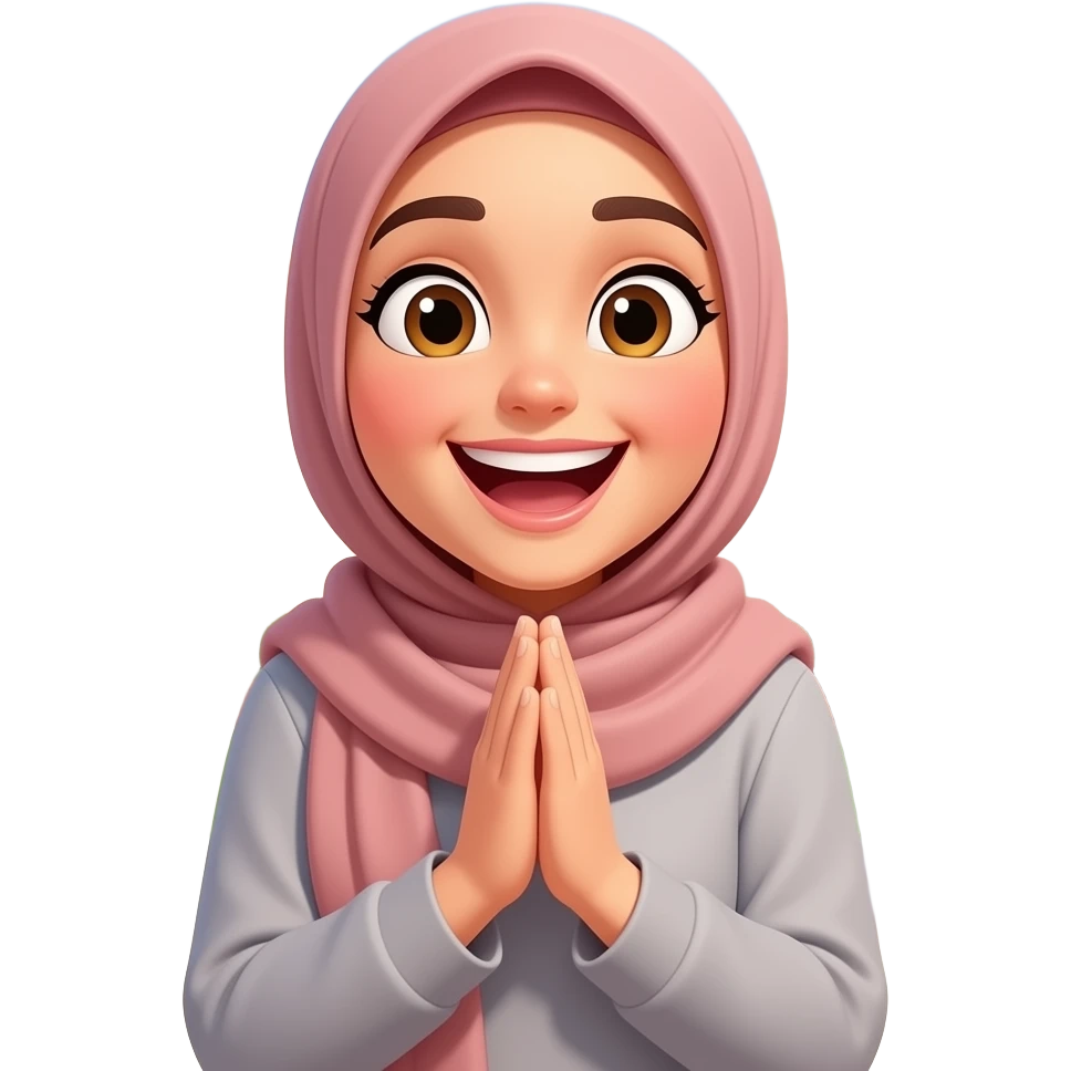 a hijabi person super excited emoji