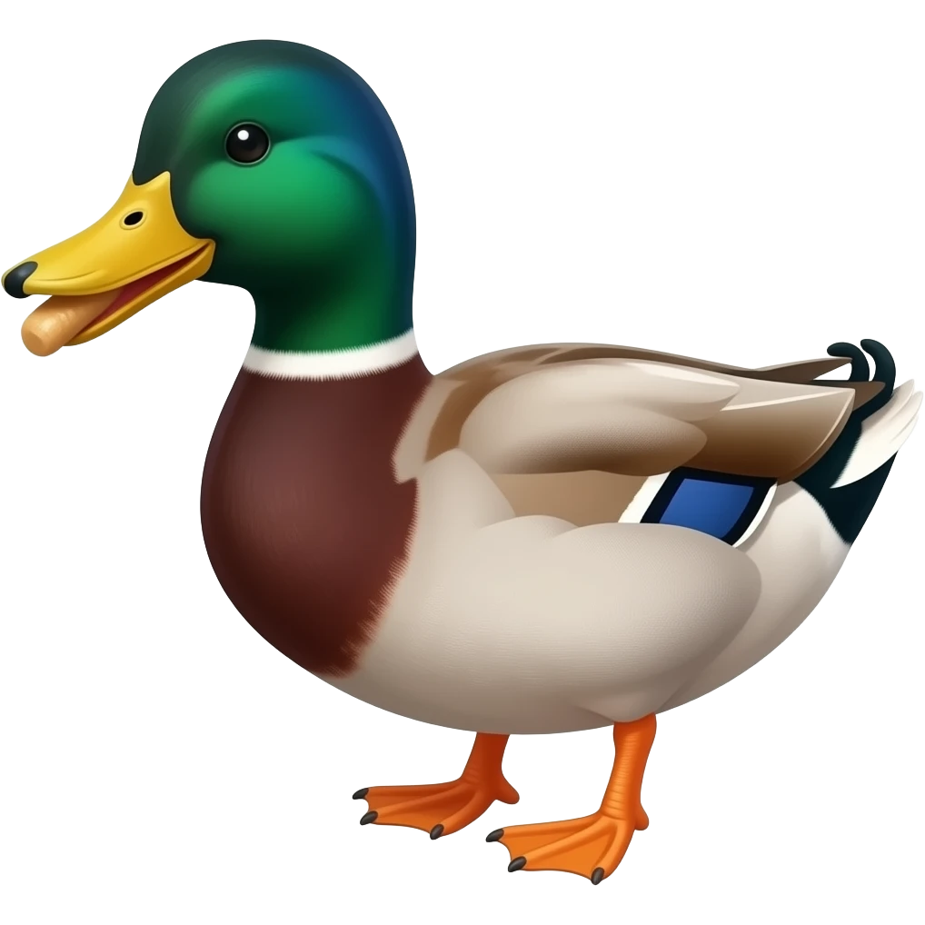 Duck eating food emoji