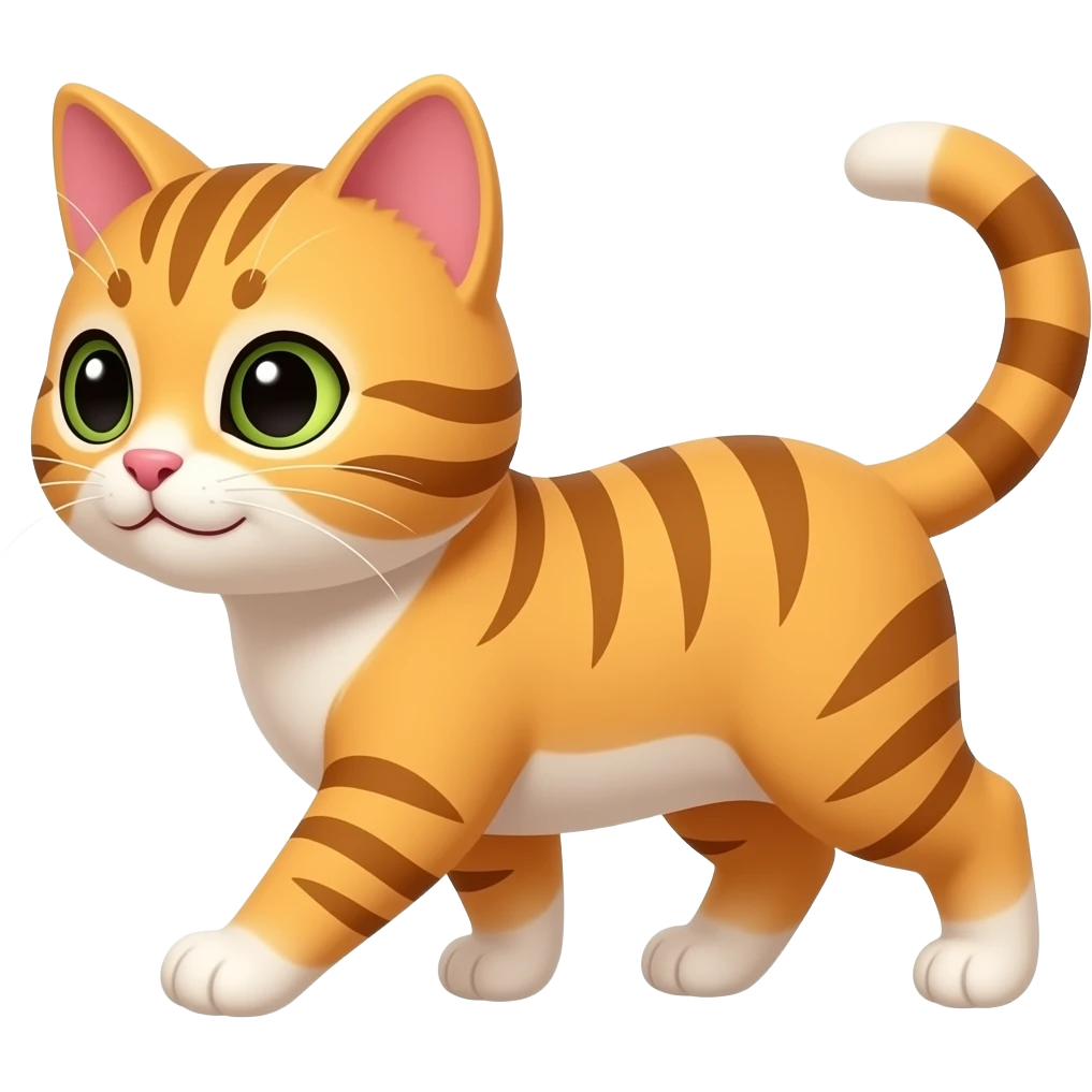 Cartoon kitten walking emoji