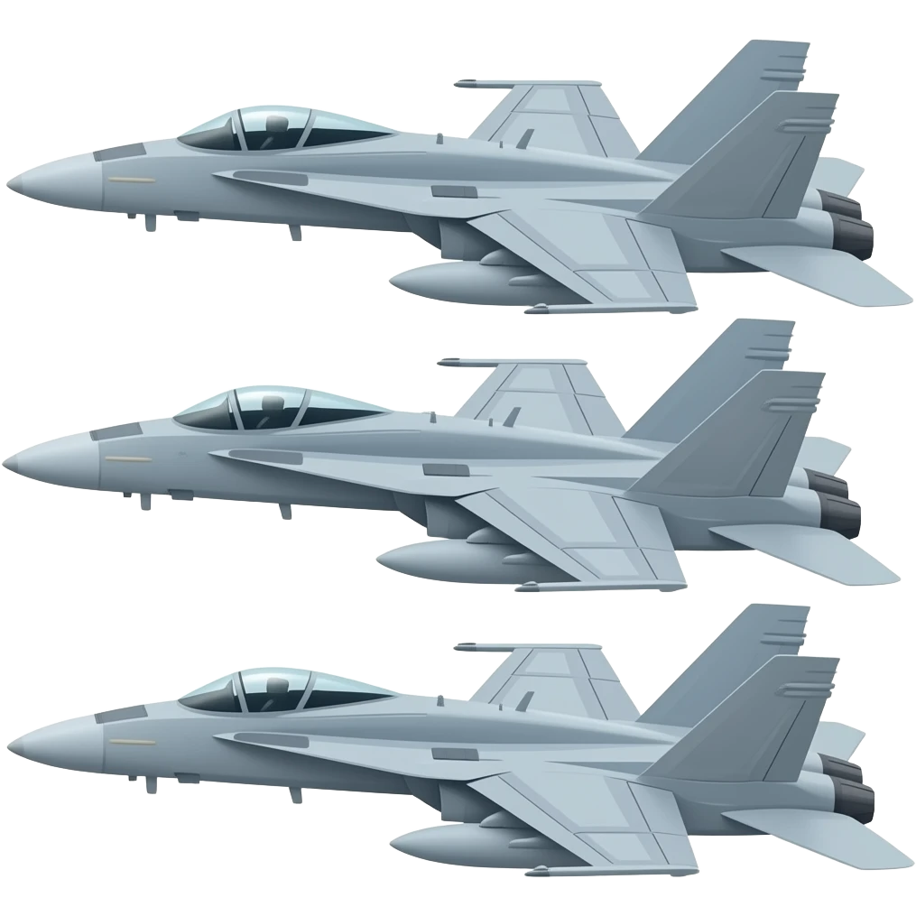 3 F/A 18's with one doing the break emoji