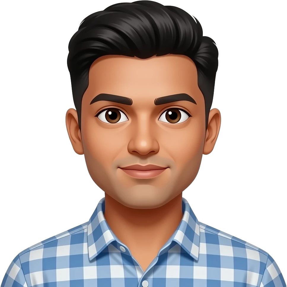 Indian man 25 years old fade hair cut emoji