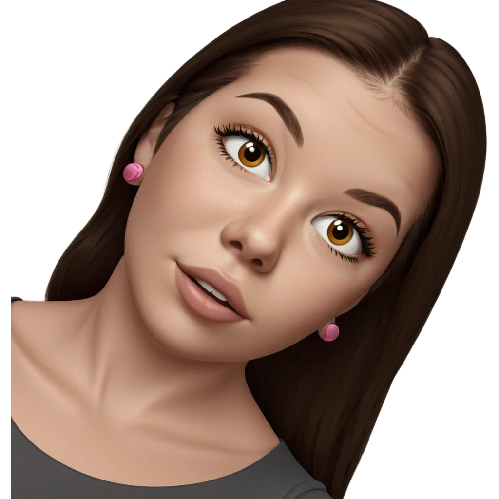 girl with brown hair portrait emoji
