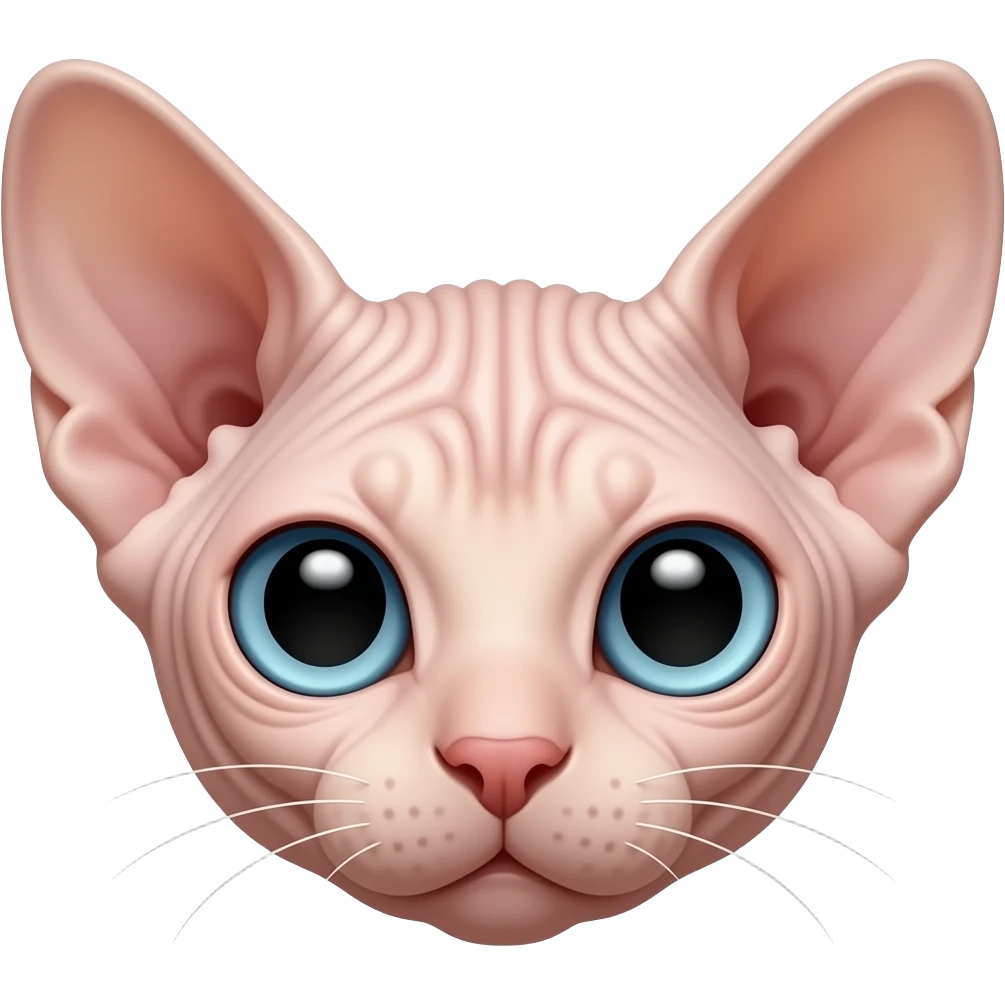 light pink baby Sphynx-Rat-Mouse face emoji