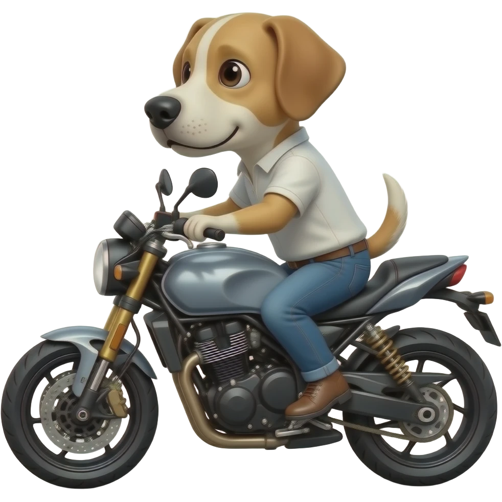 ช่วยสร้างอิโมจิหมาขี่มอเตอร์ไซด์ให้หน่อย emoji