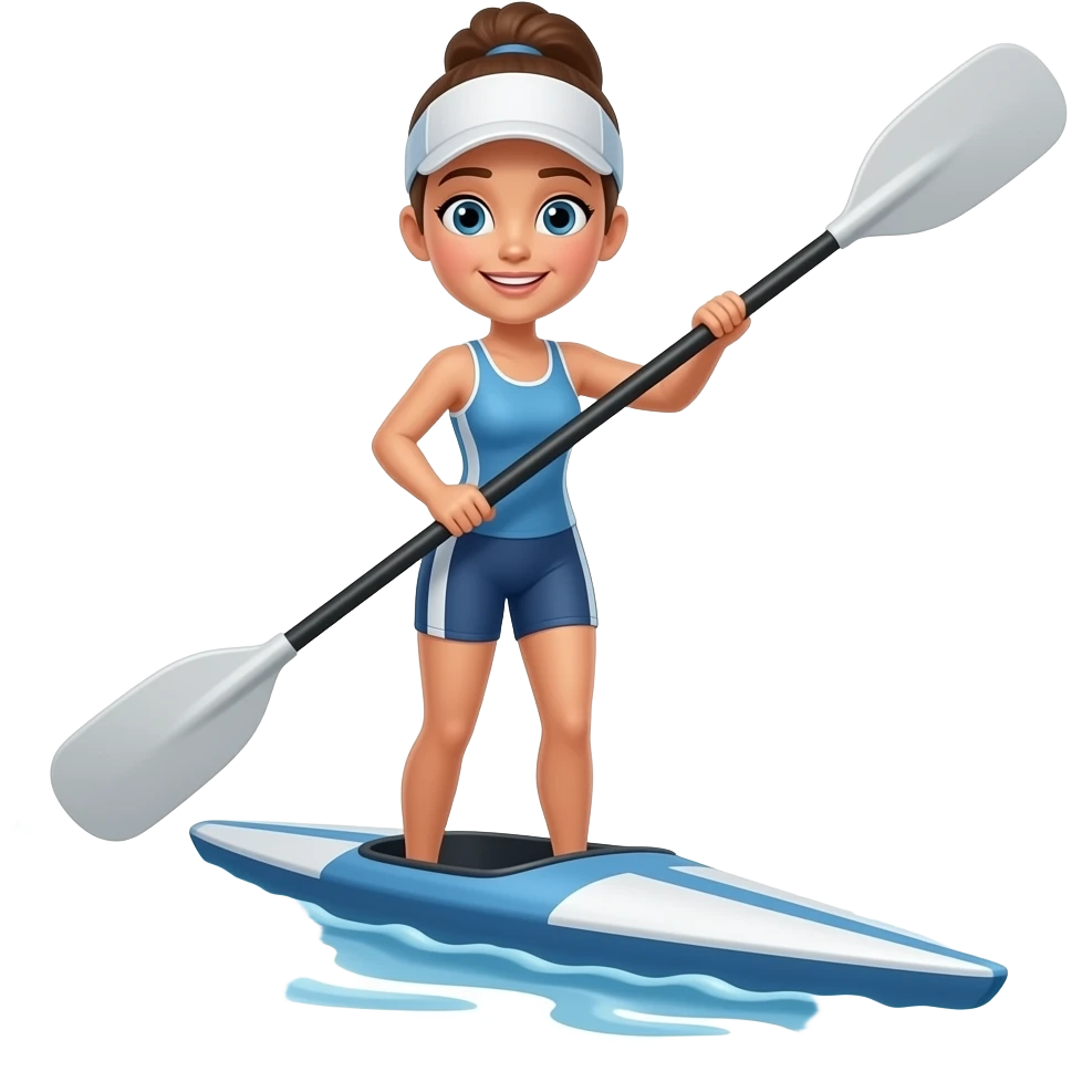 Female white water paddler emoji