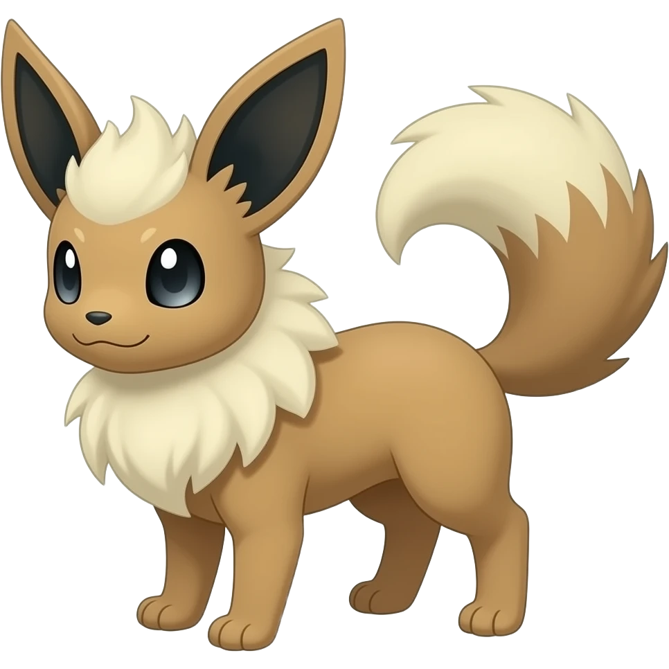 Leafeon-Vaporeon-Furret-fusion-hybrid-animal-creature with tufted ears, tufted tail emoji