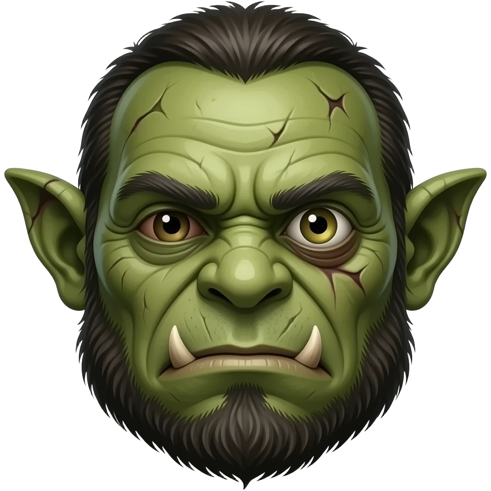 One eyed troll  no eyes, ugly face, cyclop. An eye in the middle of his forehead emoji