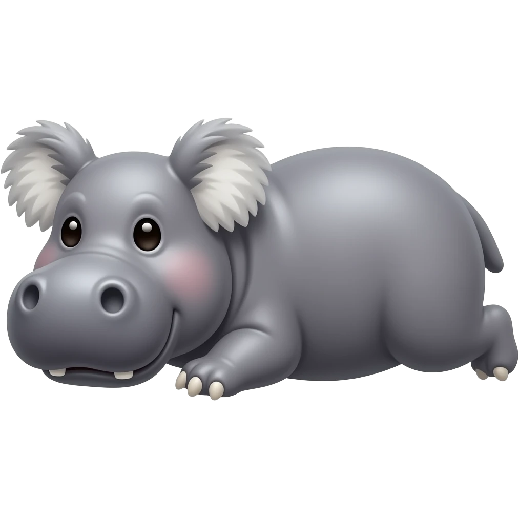 hippo laying on koala emoji