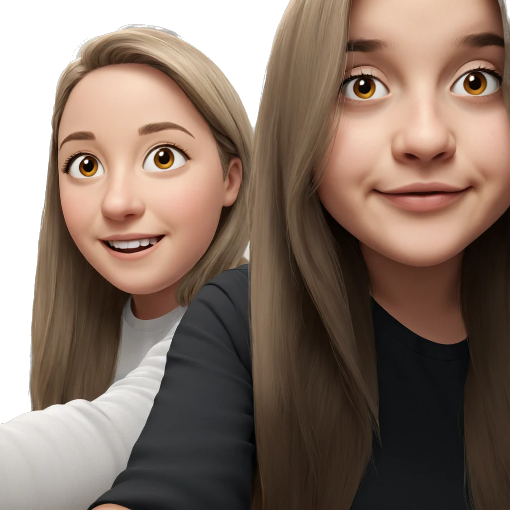 happy girls indoors together emoji