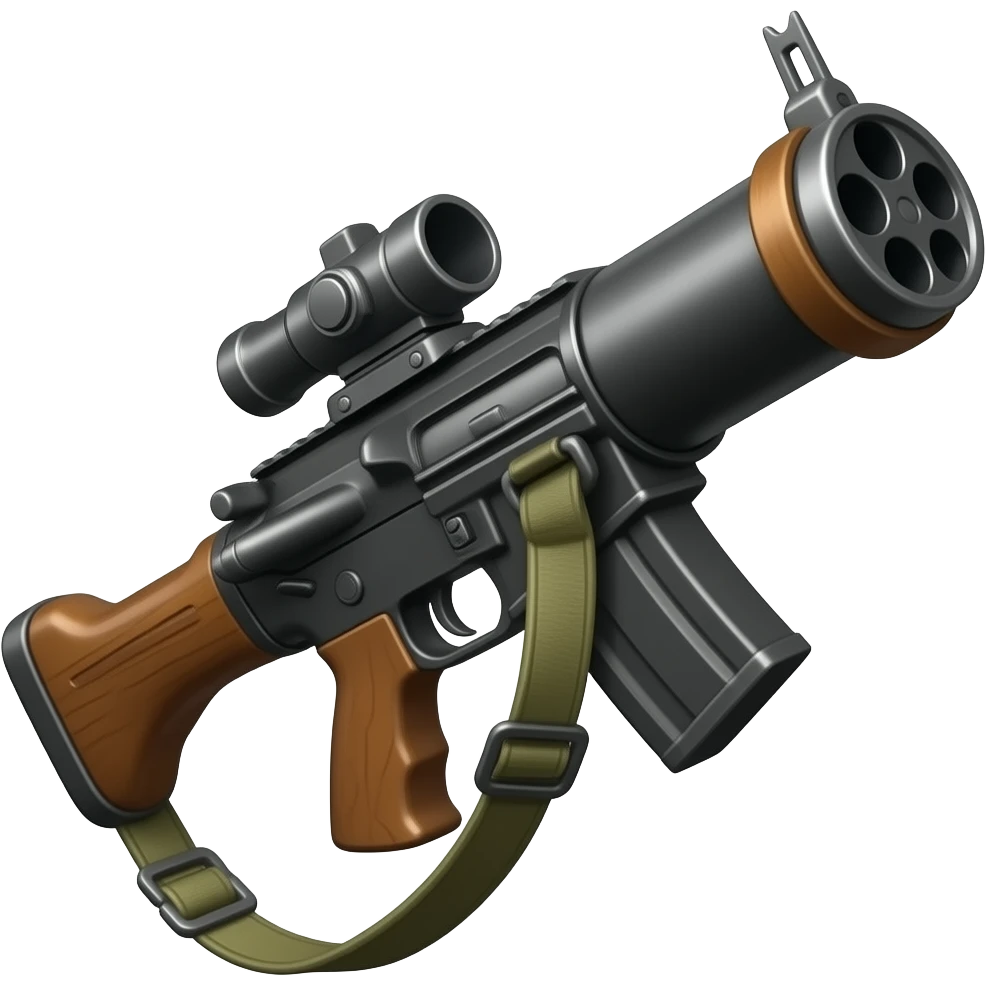 A large shoulder mounted bazooka harpoon gun emoji