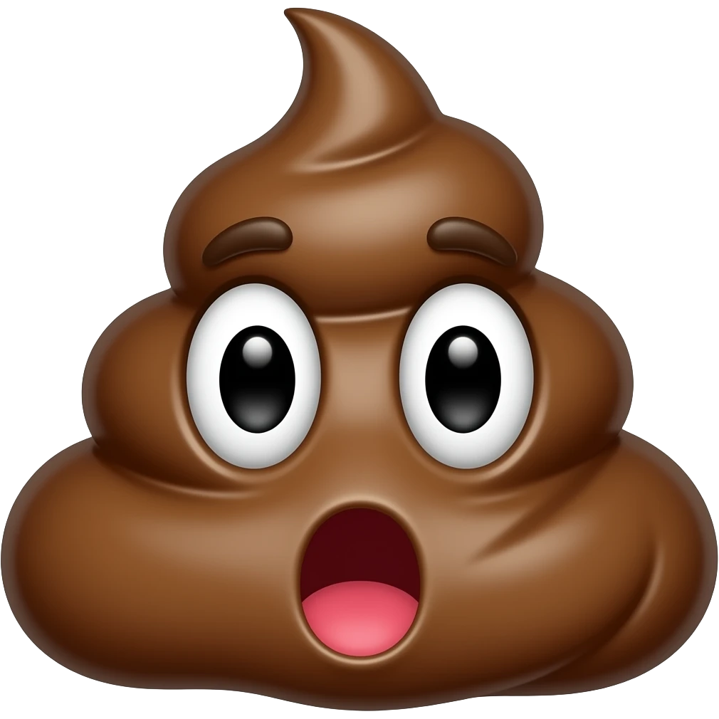 Surprised poop emoji