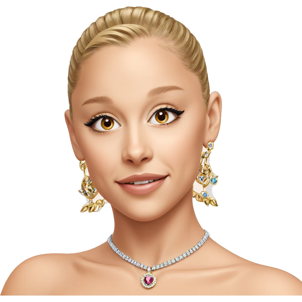 smiling girl in jewelry portrait emoji