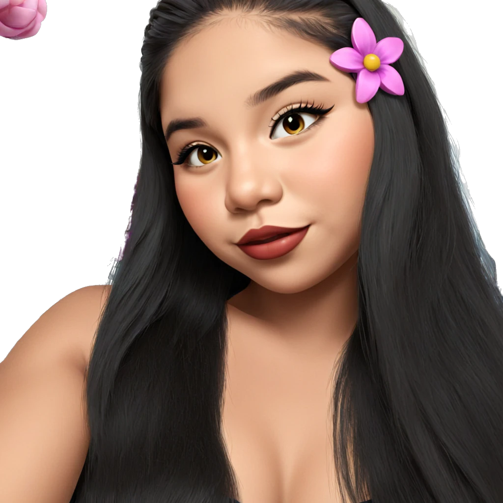 girl with flower in hair emoji
