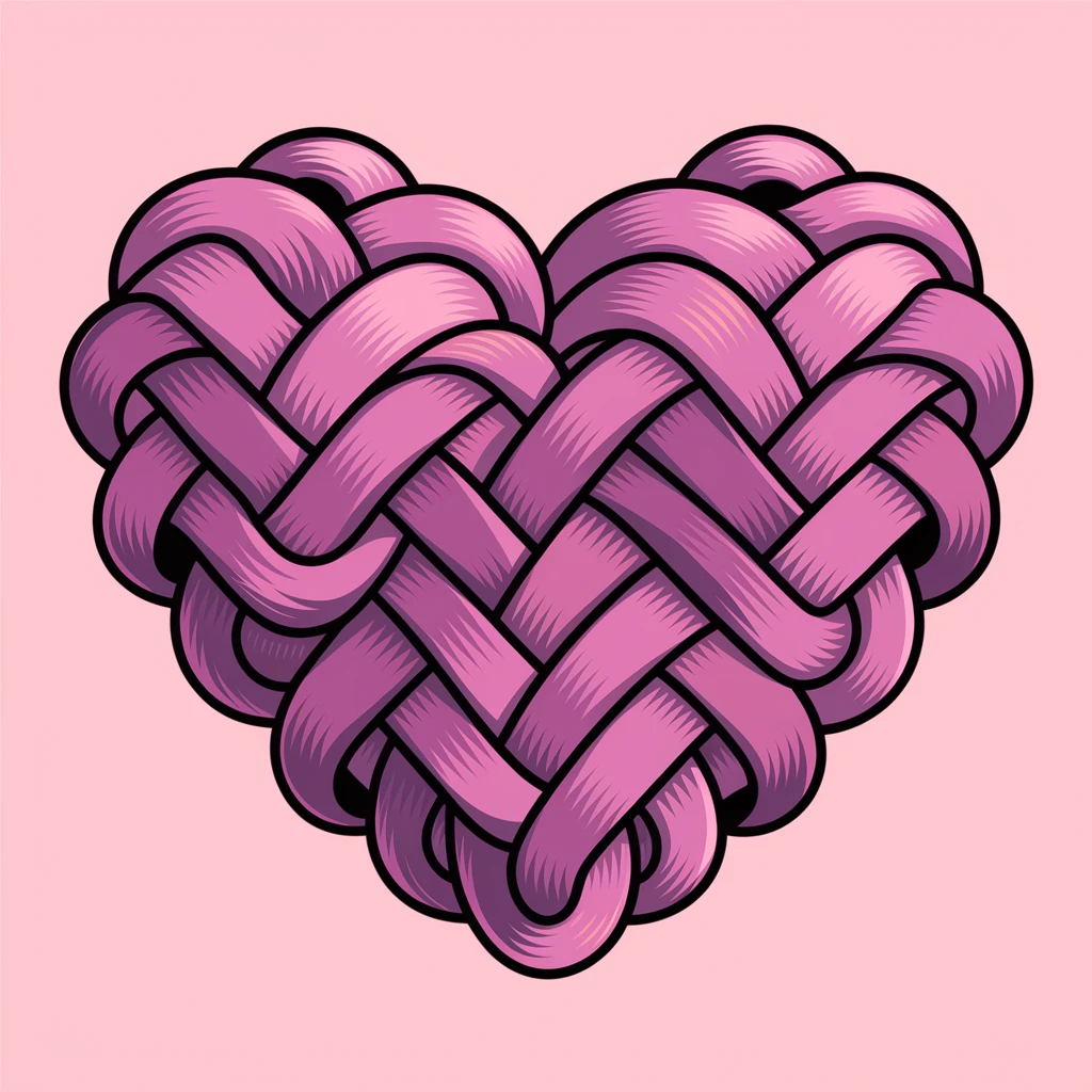 heart with a woven texture emoji