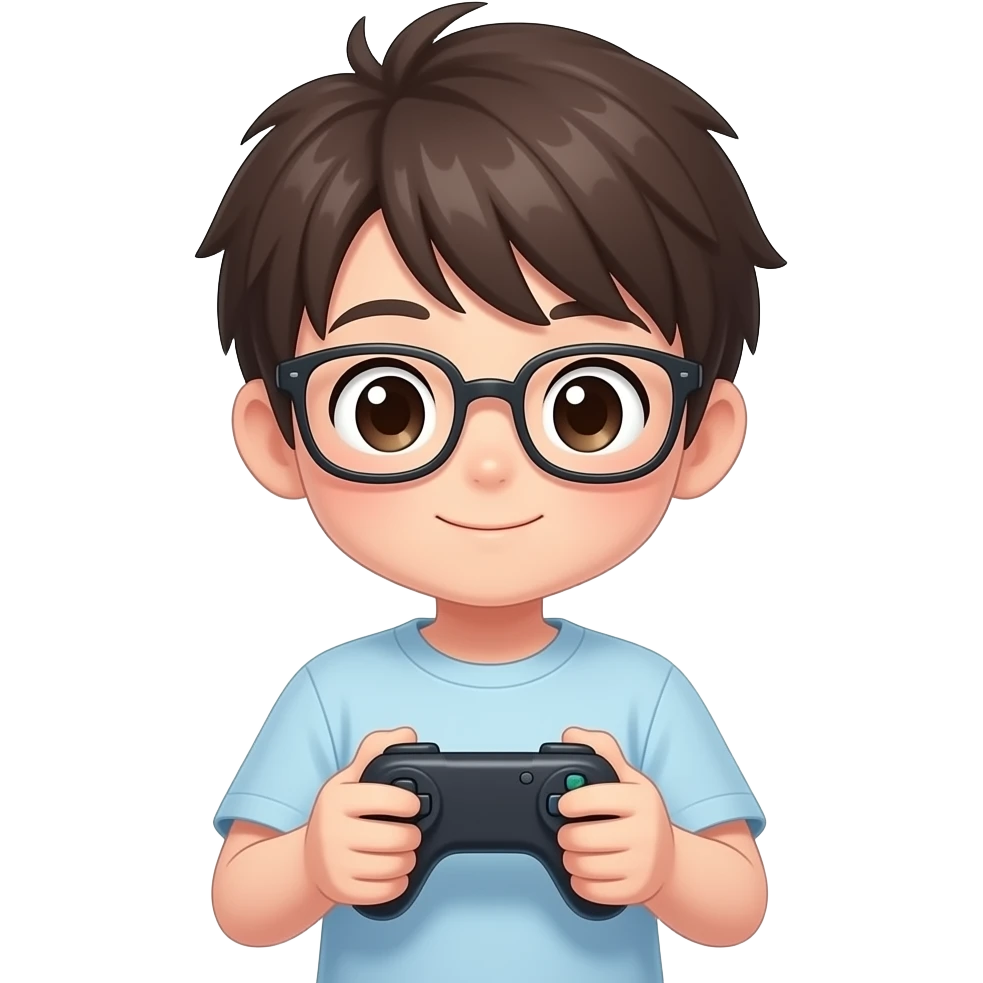 AnimeKid gaming on  and glasses face emoji