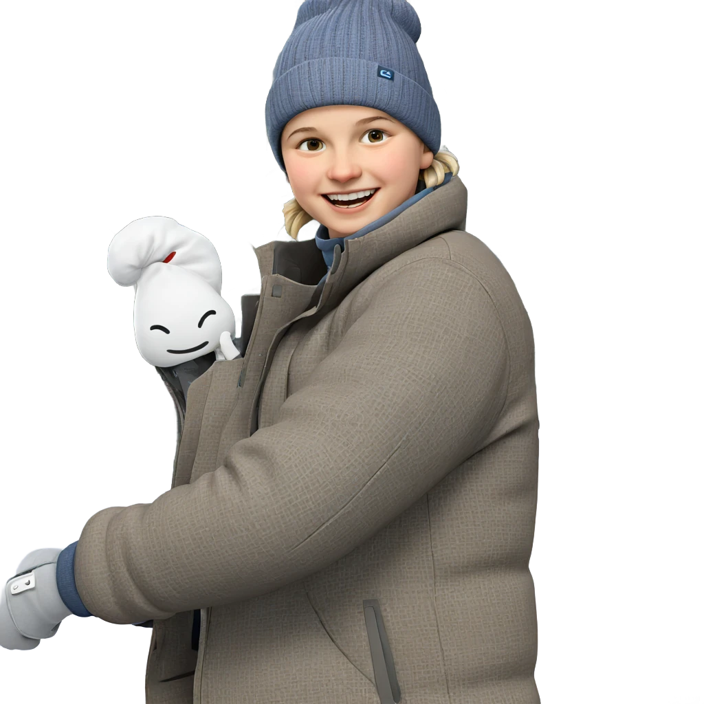 smiling boy in winter hat emoji