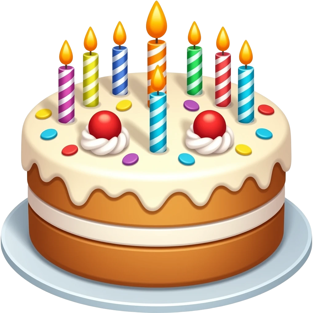 un pastel de cumpleaños emoji